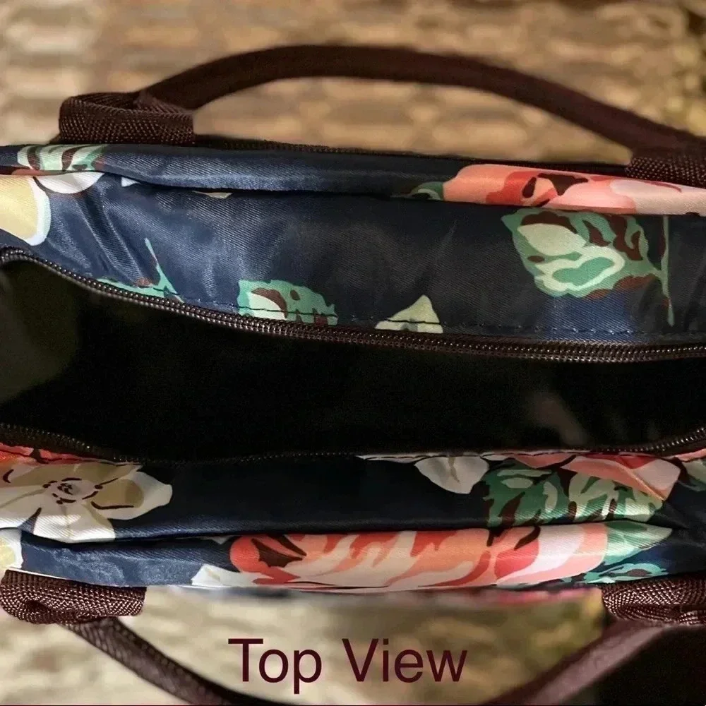 Large Floral Lunch Bag for Women that keeps food hot or cold for six hours
